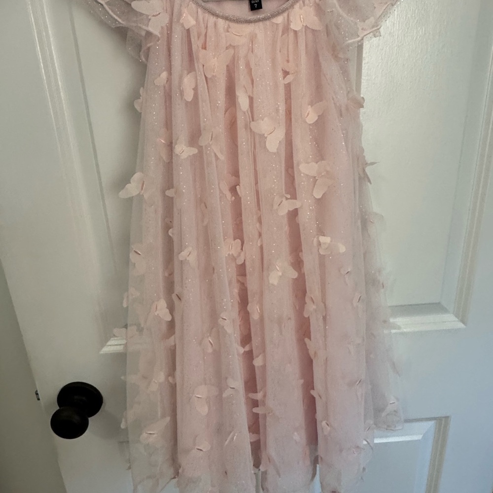 Pink Butterfly Kids Dress